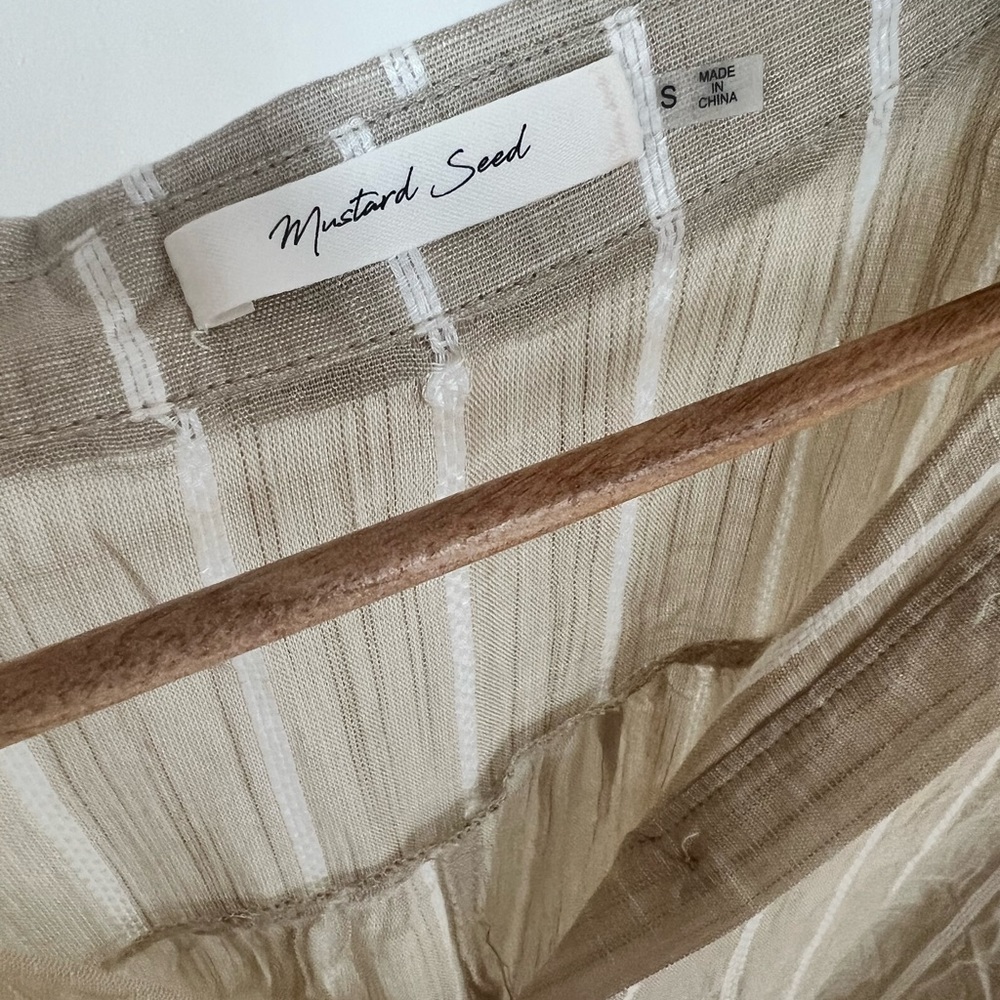 Neutral Striped Button Down - Picture 4 of 5